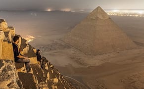 Extreme Art Tourism at the Top of The Great Pyramids