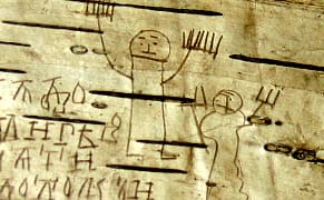 A Child's Drawings Preserved over the Centuries by "Magical Mud"
