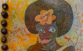 Detail of Chris Ofili, "Blossom" (1997)