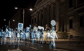 "Hologram" Protesters March Against Troubling New Anti-Terror Law