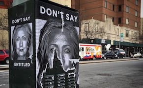 Anti-Hillary Clinton Street Art Surfaces Near Her Brooklyn Campaign HQ
