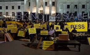 Decrying Real Estate Summit, Artists Stage Demonstration Outside Brooklyn Museum