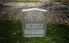Donald Trump Tombstone Appears, and Swiftly Disappears, in Central Park