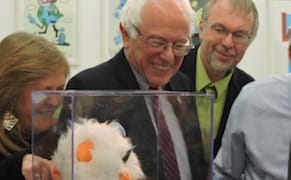 At Bernie Sanders’s Official Art Show, the Candidate Meets His Muppet Avatar