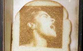 Portraits of Dead Icons Laser-Etched on Wonder Bread