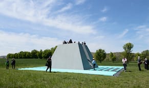 Dennis Oppenheim and Josephine Halvorson Shift Our Perspective with Oversize Sculptures