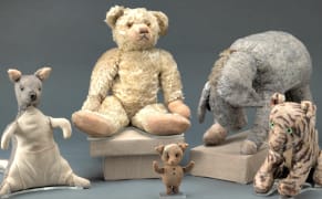 Original Winnie-the-Pooh Dolls, All Stuffed with Fluff, Go Back on View