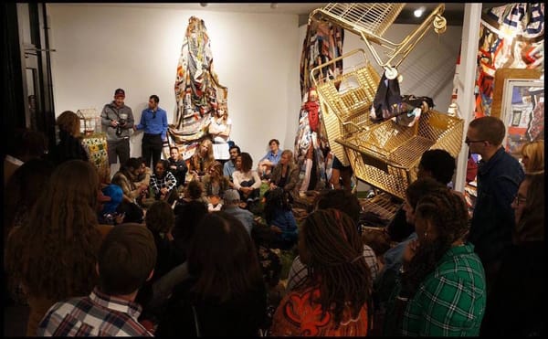 Installation view of 'Basil Kincaid / Audrey Simes: R3clamation : Inward Quest' at Hoffman LaChance Contemporary