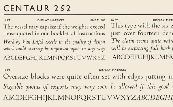 The Centennial of Centaur, a Modern Typeface that Revived a Classic Design