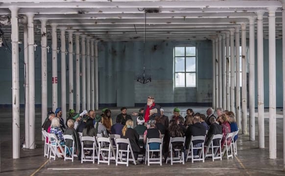 In a Postindustrial Ruin, Suzanne Lacy Inspires a Captive Audience to Chant and Eat Together