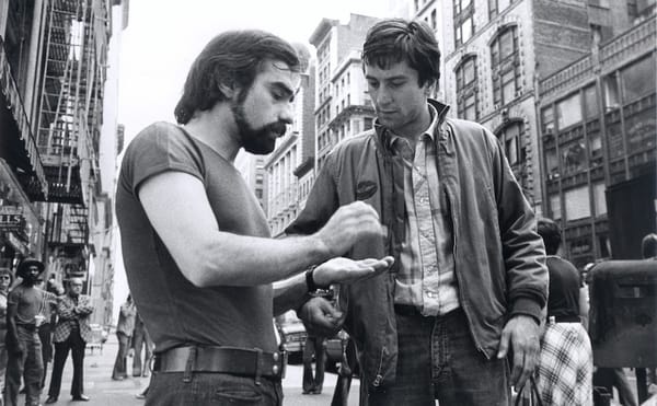 Martin Scorsese and Robert De Niro on the set of Taxi Driver (1976) (photo courtesy Sikelia Productions)