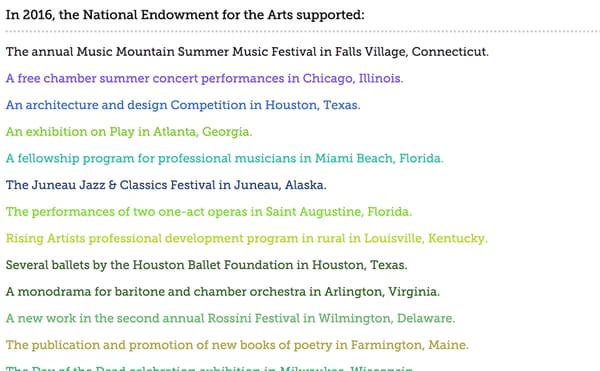 As Trump Threatens the NEA, an Artist Compiles All the Projects It Funded Last Year