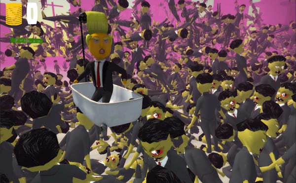 Surf a Wave of Zombies as Donald Trump Taking a Golden Shower