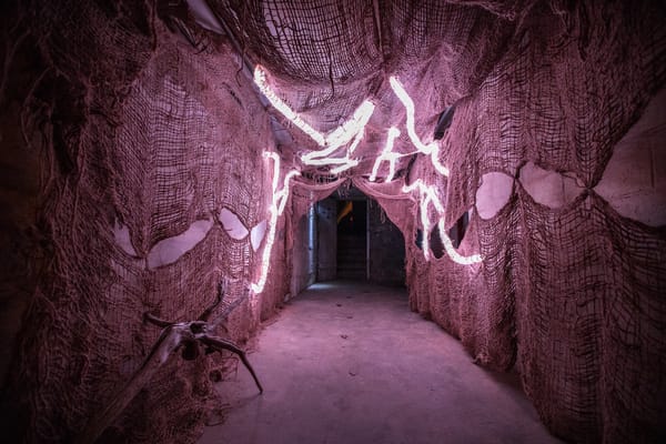 The basement-level entryway to Dark Before Dawn