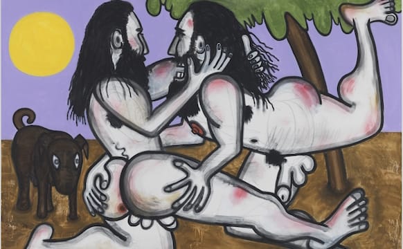 Carroll Dunham’s Erotic Paintings of Male Nudes at Blum & Poe