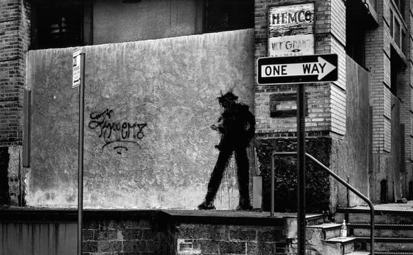 Richard Hambleton "Standing Man" (photo by Hank O'Neal, all photos courtesy Storyville Films)