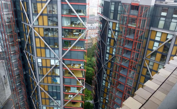 A view of the NEO Bankside apartments from the Tate Switch House observation deck (photo by PaulSHird/Flickr)