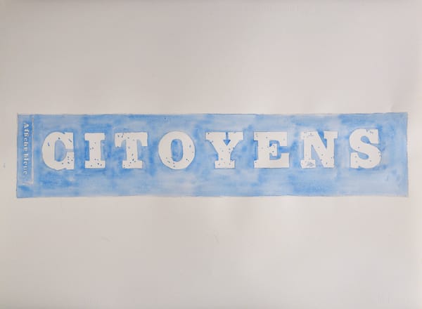 Mark Harris, "Citoyens" (2017), pencil and watercolor on paper