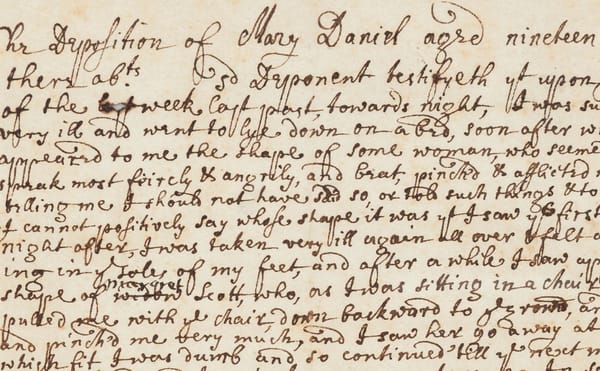 A Rare Deposition from the Salem Witch Trials Goes to Auction