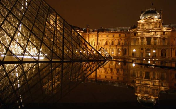 The exterior of the Louvre (photo by youssef_alam/Wikimedia Commons)