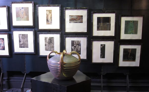 Fin-de-Siècle Austrian Pottery Paired with Prints by Klimt