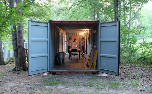 Artist Peter Happel Christian in his studio at AIR Serenbe (photo courtesy AIR Serenbe)