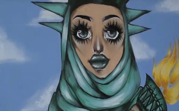 Detail of a painting in the office of Congressman J. Luis Correa (screenshot via YouTube)