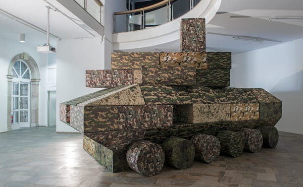 Andreas Angelidakis, "Polemos" (2017), foam and vinyl seating modules, installation view at the Fridericianum, Kassel, for do