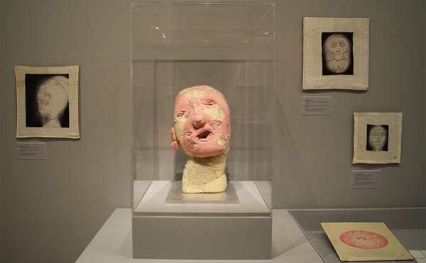 Installation view of Louise Bourgeois: An Unfolding Portrait at the Museum of Modern Art