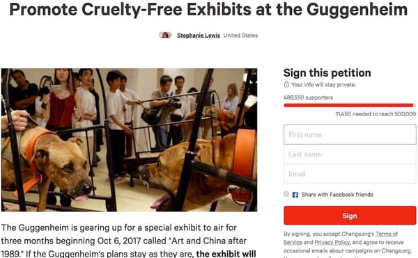 The original Change.org petition calling for the removal of three works from Art and China after 1989: Theater of the World h