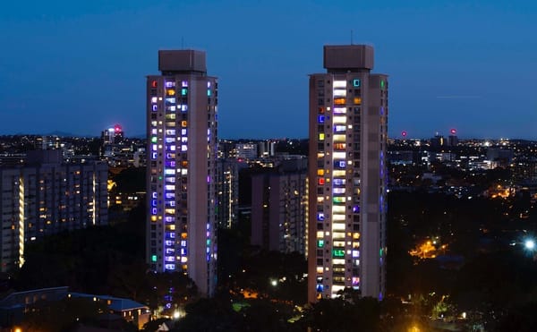 In Protest of Gentrification, Sydney Residents Turn Towers into Light Displays