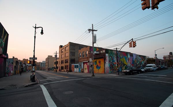 Murals and warehouses in Bushwick (photo by Mr Seb/Flickr)