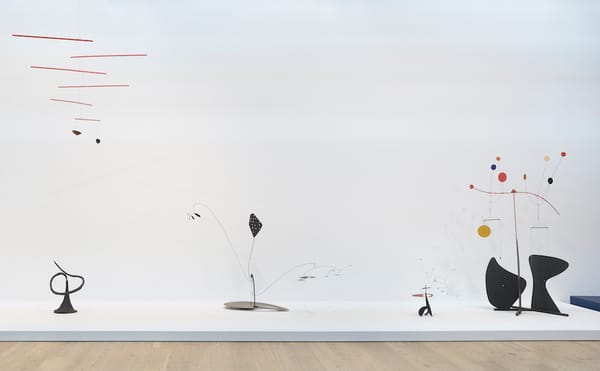Installation view of Calder: Hypermobility at the Whitney Museum of American Art (photo by Ron Amstutz, courtesy the Whitney