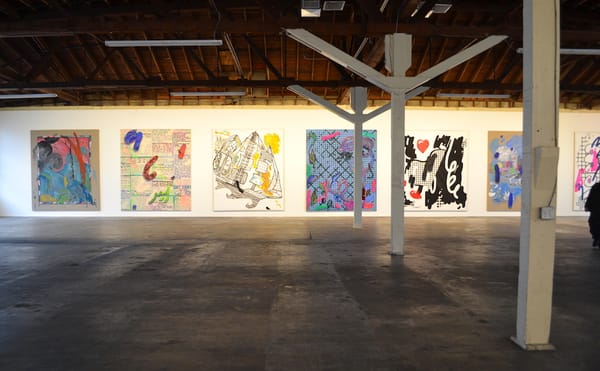 The inaugural exhibition at 356 Mission, featuring large-scale paintings by Laura Owens (via Wikimedia Commons)