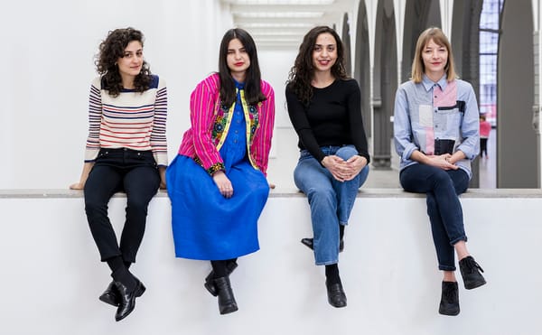 The artists shortlisted for the 2017 Preis der Nationalgalerie: Jumana Manna, Sol Calero, Iman Issa, Agnieszka Polska (from l