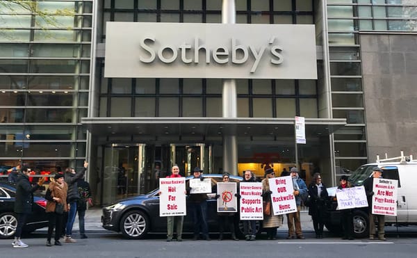 Protesters opposing Sotheby's planned sale of works from the Berkshire Museum collection