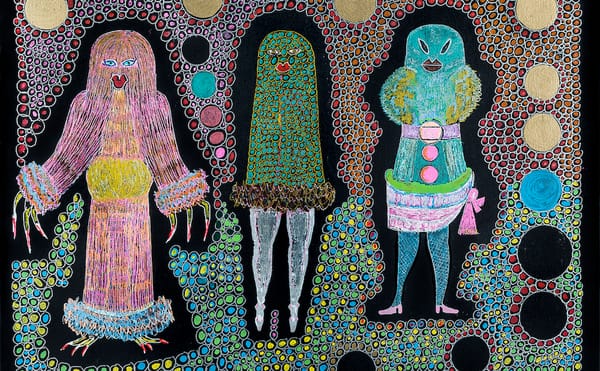 Jayne County, "Untitled" (2017), acrylic and marker on canvas