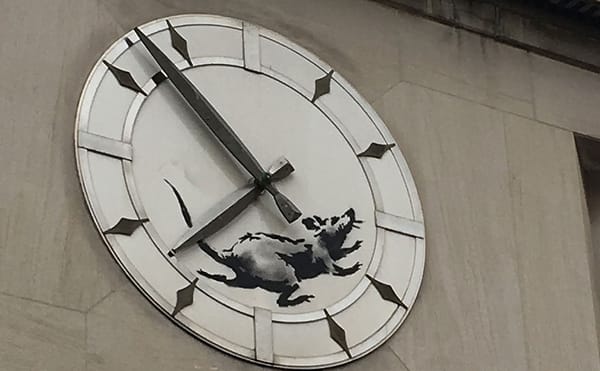 Banksy's new rat at 14th Street and Sixth Avenue