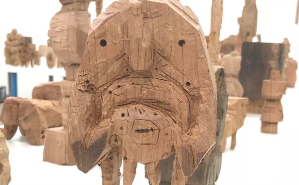 Refreshingly Rough Wooden Sculptures, Carved with a Traditional Japanese Hatchet
