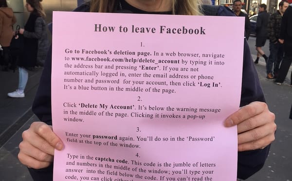 Pink Posters Designed by Jeremy Deller Explain How Users Can Unfriend Facebook