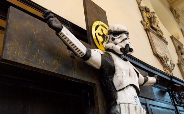 Crucified Stormtrooper Sculpture Removed from Historic London Church After Complaints