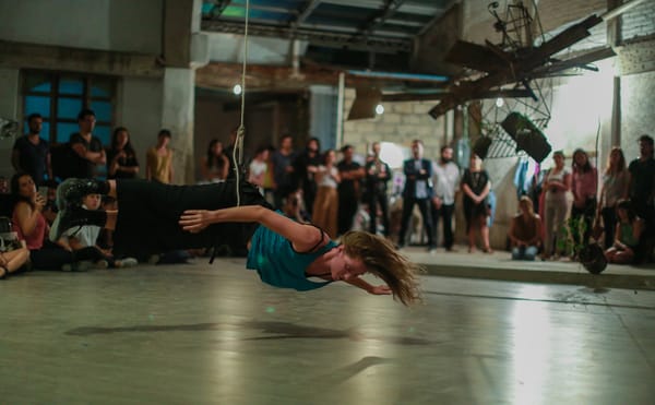 Abraham Cruzvillegas, Bárbara Foulkes, and Andrés García Nestitla, view of the performance, "Insistir Insistir Insistir" (Jun