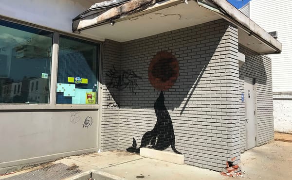 Banksy's seal mural at 1249 Coney Island Avenue (all photos by the author for Hyperallergic)