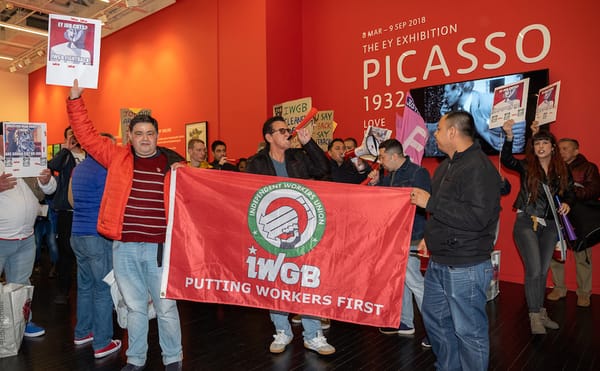 Union Workers Rally at Tate Modern, Protesting Corporate Sponsor