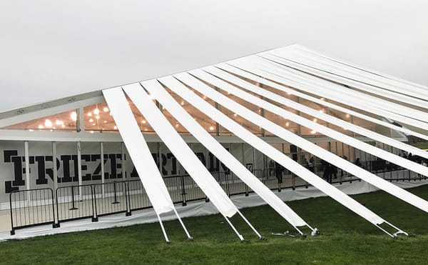 Frieze New York's tent (photo by the author for Hyperallergic)