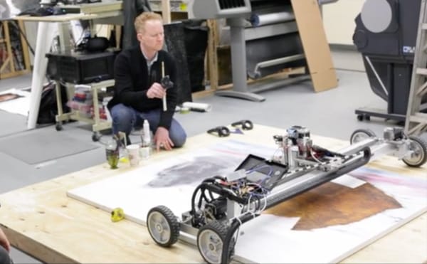 Barnaby Furnas working with Artmatr's technology (photo by John Romano, courtesy ArtMatr)