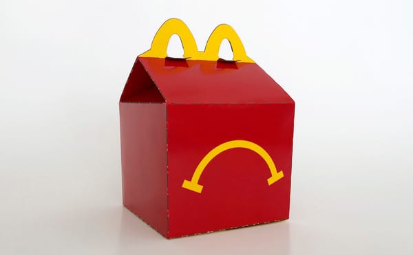Carol May, "Unhappy Meal" (2018), silkscreen, cardboard, 13.5 x 13 x 19.5 cm, edition 30 + 2 AP (courtesy the artist)