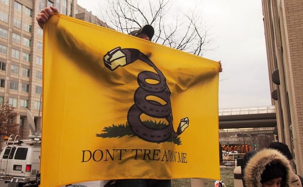 A net neutrality rally in Washington, DC in December 2017 (photo by Slowking4, via Wikimedia Commons)
