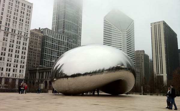 Anish Kapoor, "Cloud Gate" (2006) (photo by Ines Hegedus-Garcia, via Flickr)