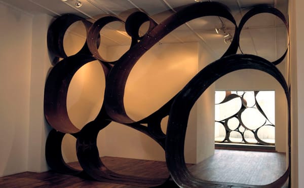 Dewitt Godfrey, "Picker Sculpture" site-specific installation in Black & White Gallery/Project Space's Williamsburg space (20